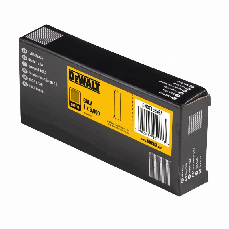DeWALT cinkuotos 0° 1,25 mm vinys (15 - 50 mm) 5000 vnt. : Ilgis mm - 25 mm