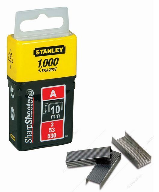 Kabės STANLEY, A-tipas, 10 mm, 1000 vnt.