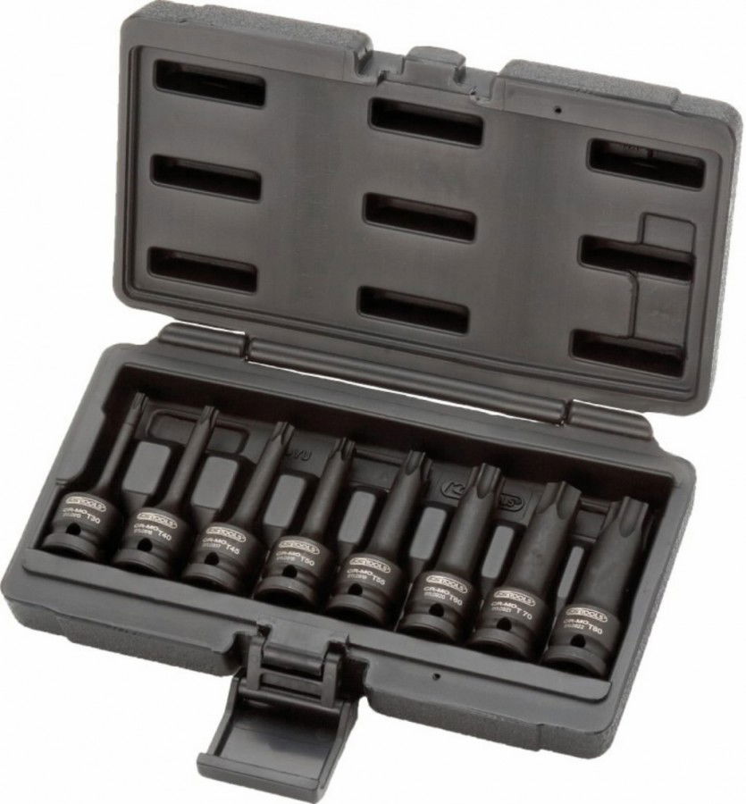 Smūginių galvučių komplektas KS Tools ½" Torx T30-T80, 8 vnt.