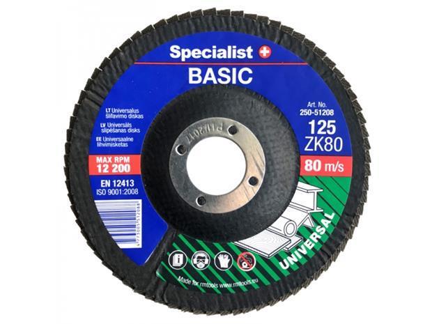 Žiedlapinis šlifavimo diskas SPECIALIST+ Basic, 125 x 22,22 mm, ZK40