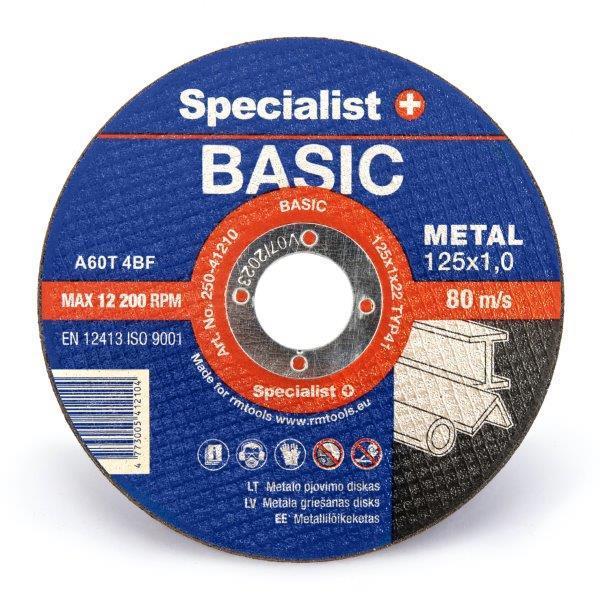 Metalo pjovimo diskas SPECIALIST+ Basic, 125 x 1,0 x 22 mm