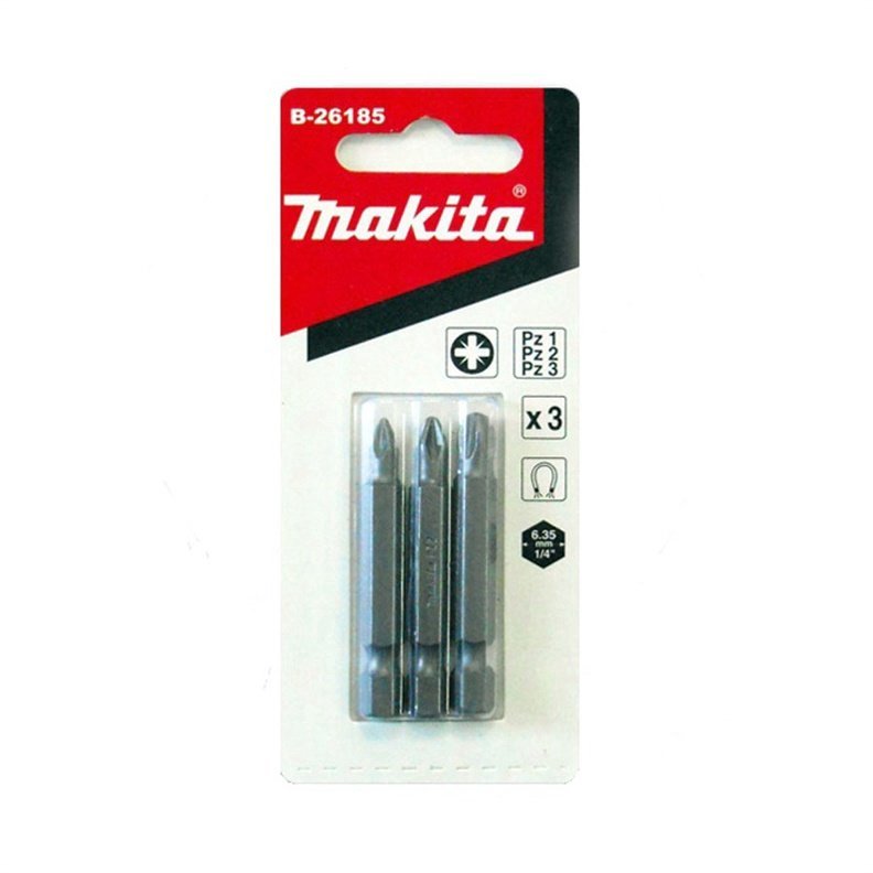 Sukimo antgalių rinkinys MAKITA, PZ1/PZ2/PZ3 x 50 mm, 3 vnt.