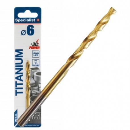 Metalo grąžtas SPECIALIST+ Titan, 6,0 mm