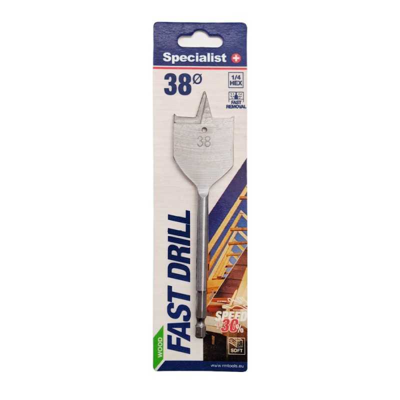 Plunksninis medžio grąžtas SPECIALIST+ Fast, 38 mm