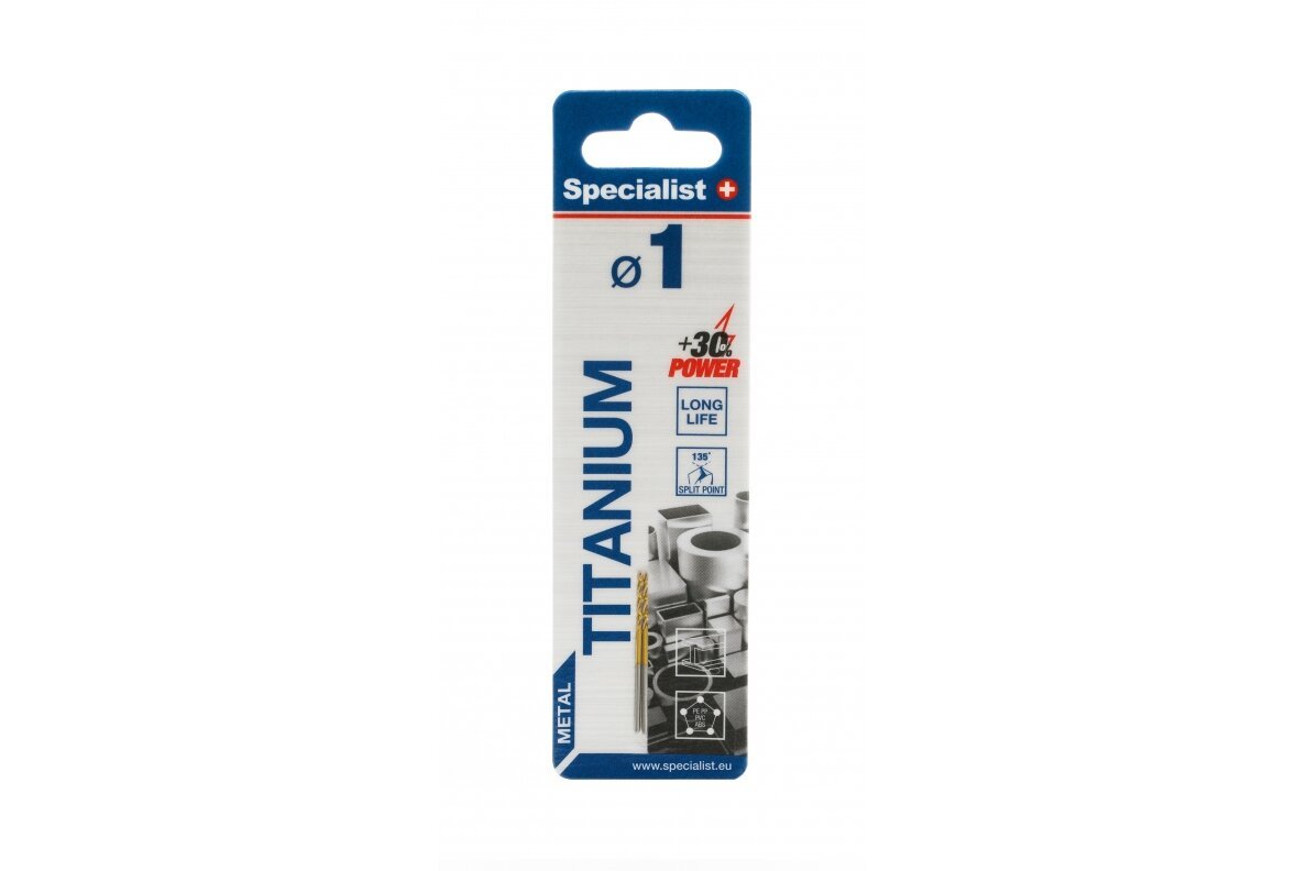 Metalo grąžtas SPECIALIST+ Titan, 1,0 mm, 2 vnt.