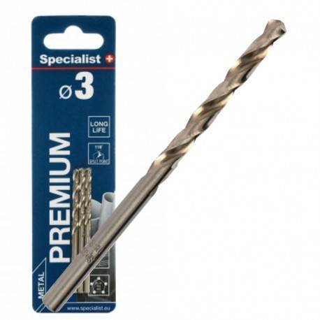 Metalo grąžtas SPECIALIST+ Premium, 3,0 mm, HSS, 3 vnt.