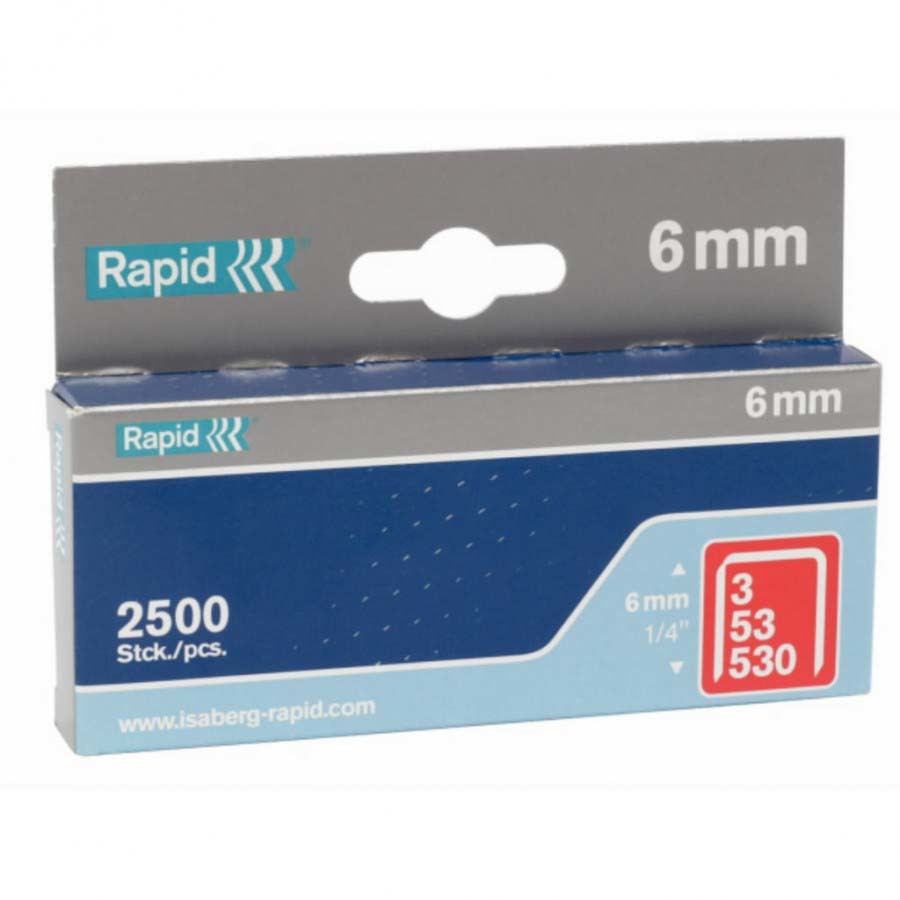 Kabės RAPID, 53 tipo, 6 mm, 2500 vnt.