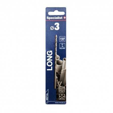 Metalo grąžtas SPECIALIST+ Long, 3,0 x 70 mm, DIN340, prailgintas