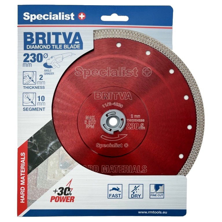 Deimantinis pjovimo diskas SPECIALIST+ Britva, 230 x 2 x 22 mm, keramikai, akmens masei