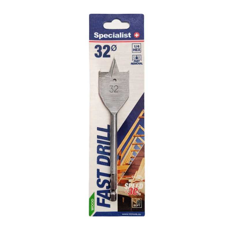 Plunksninis medžio grąžtas SPECIALIST+ Fast, 32 mm