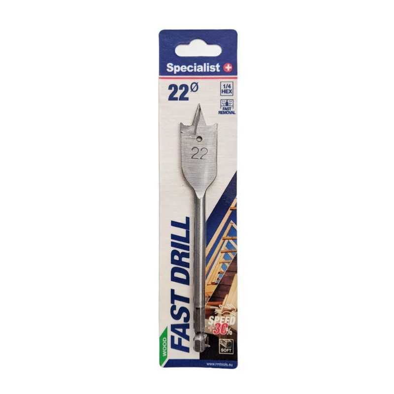 Plunksninis medžio grąžtas SPECIALIST+ Fast, 22 mm