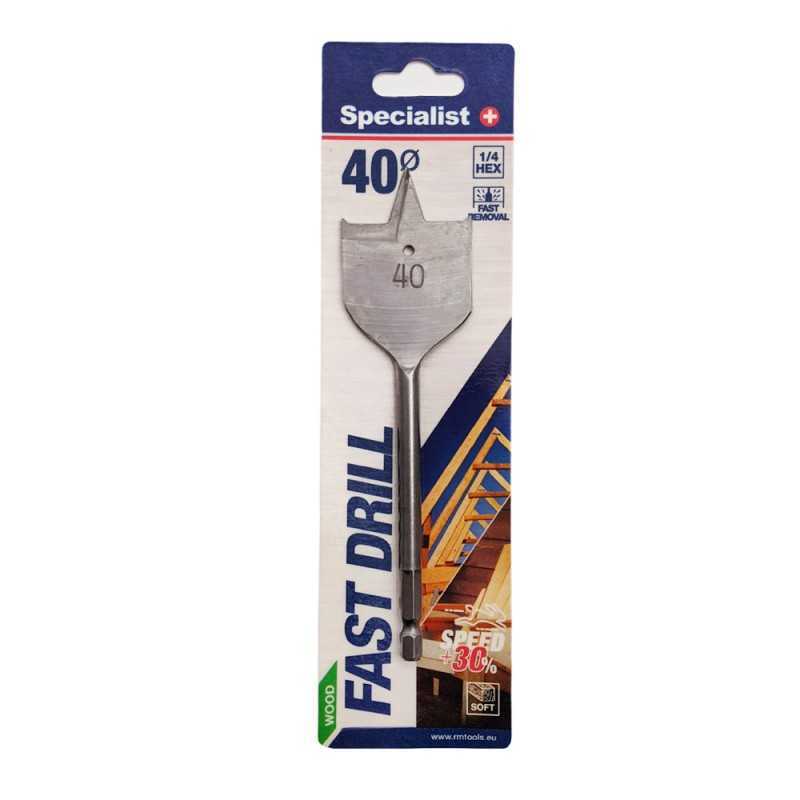 Plunksninis medžio grąžtas SPECIALIST+ Fast, 40 mm