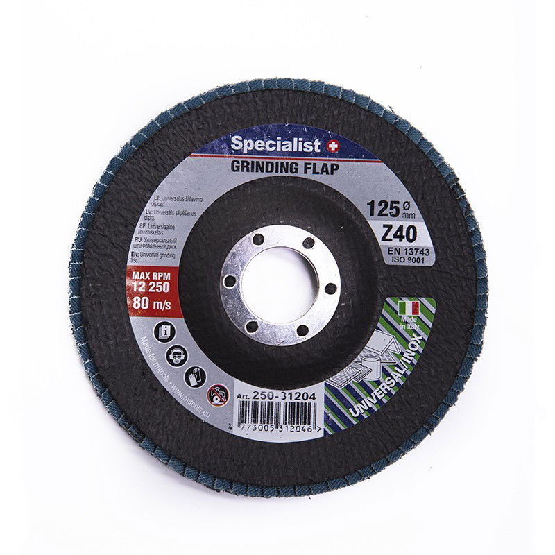 Žiedlapinis šlifavimo diskas SPECIALIST+, 125 x 22,22 mm, cirkonis, ZK40