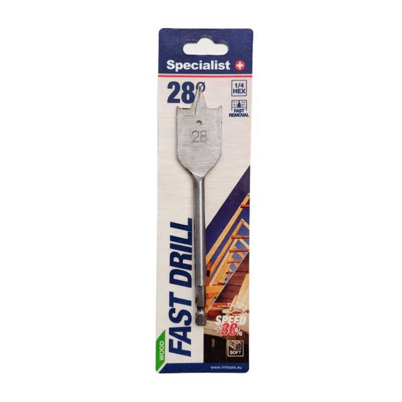 Plunksninis medžio grąžtas SPECIALIST+ Fast, 28 mm
