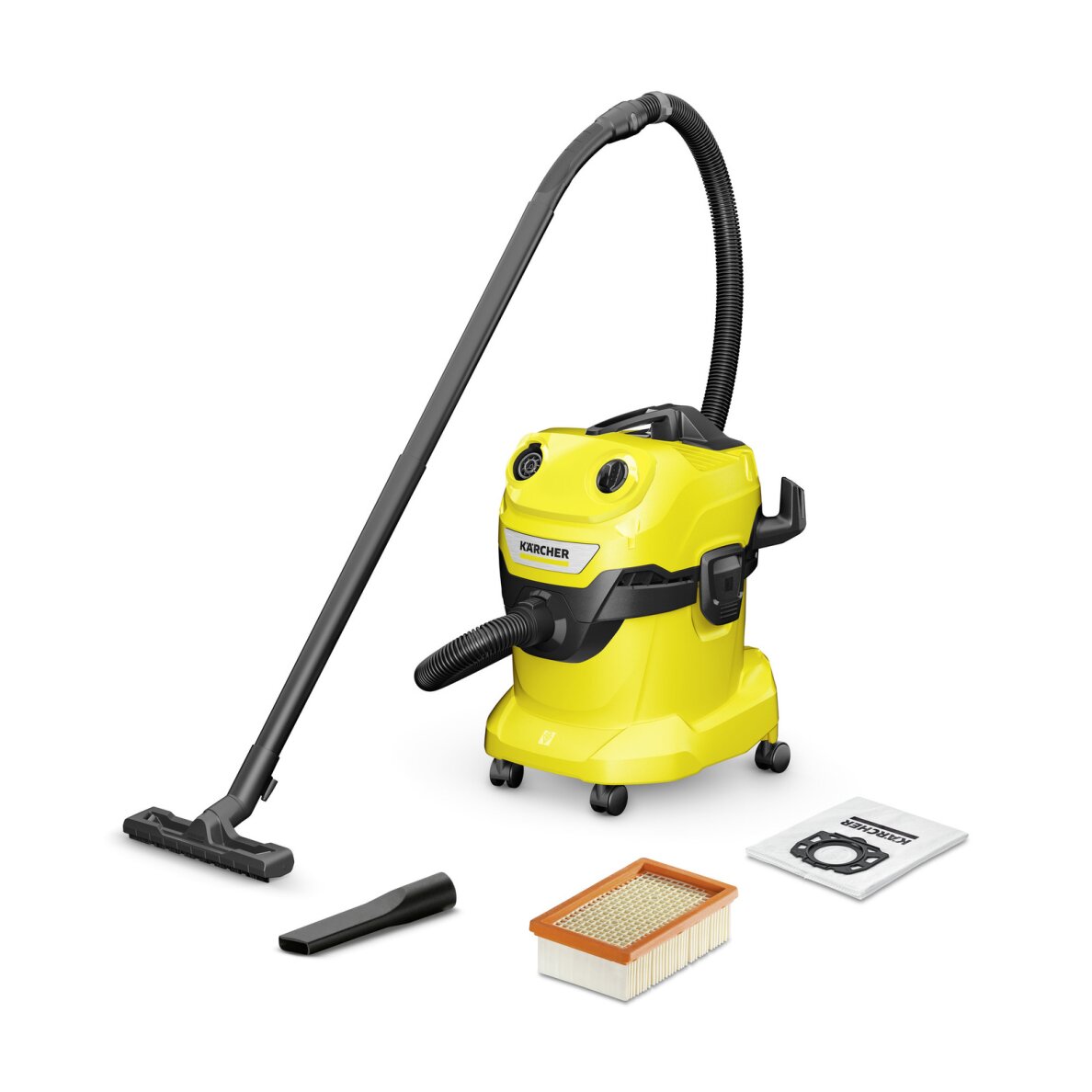 Elektrinis dulkių siurblys KARCHER WD 4 V-20/5/22, 1300 W, 30 l, sauso ir drėgno valymo