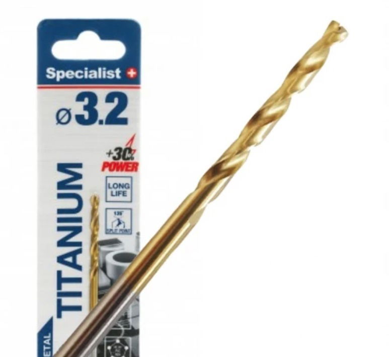 Metalo grąžtas SPECIALIST+ Titan, 3,2 mm