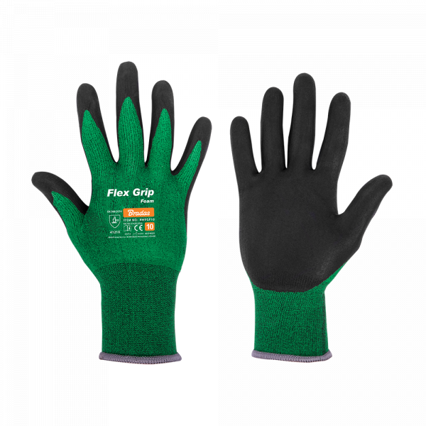 Apsauginės darbo pirštinės Bradas FLEX GRIP FOAM, 9 dydis, 6 vnt.