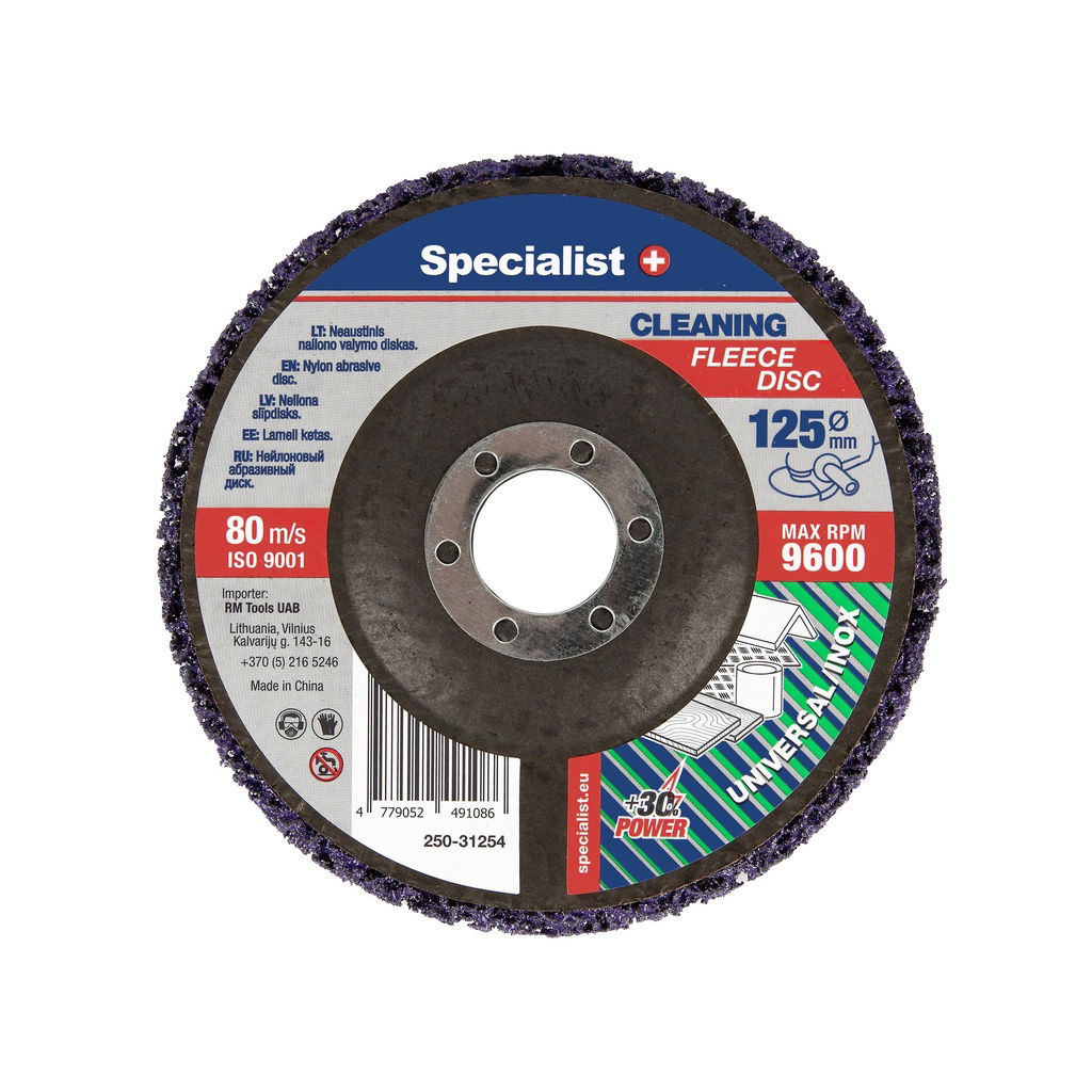 Nailoninis valymo diskas SPECIALIST+, 125 mm, rūdims, seniems dažams, oksidui, lakui