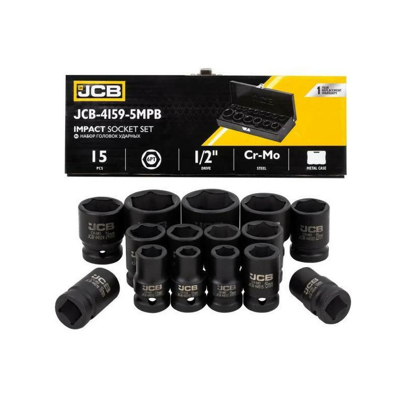 JCB NASADKI UDAROWE kpl. 15el.1/2"  6-KĄT. (10-32mm)
