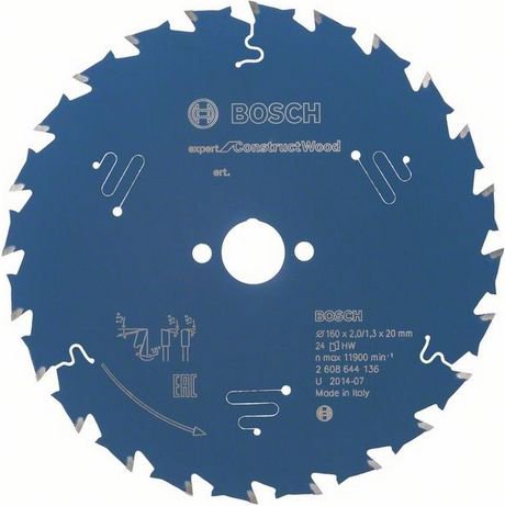 Bosch Expert saw blade for Construct Wood 160 x 20mm 24z (2.608.644.136)