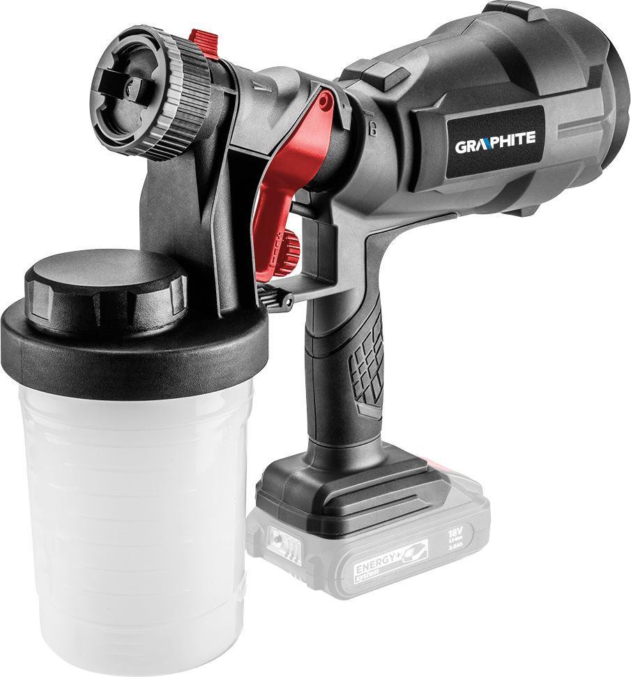 Graphite HVLP spray gun Energy+ 18V, Li-Ion, without battery (58GE103)