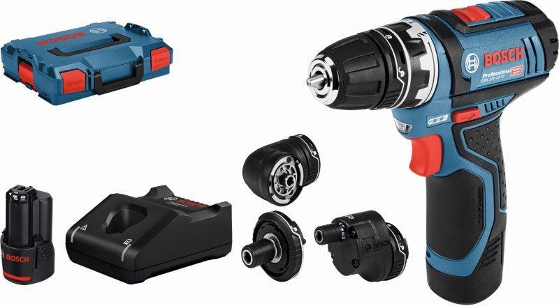 Akumuliatorinis suktuvas-gręžtuvas BOSCH GSR 12V-15 FC, 12 V, 2 x 2,0 Ah Li-Ion