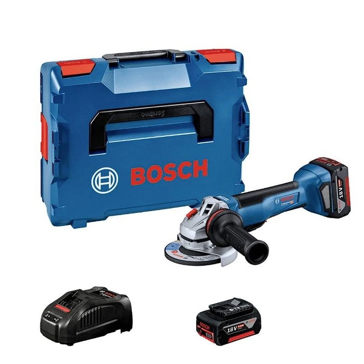 Akumuliatorinis kampinis šlifuoklis BOSCH PRO GWS 18V-10 P, 18V, 2x5.0Ah