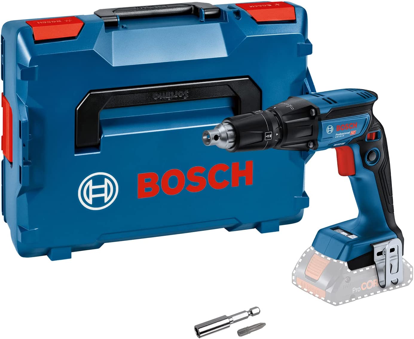 Akumuliatorinis gipskartonio suktuvas BOSCH PRO GTB 18V-45 solo (be akum. ir pakr., su L-BOXX)