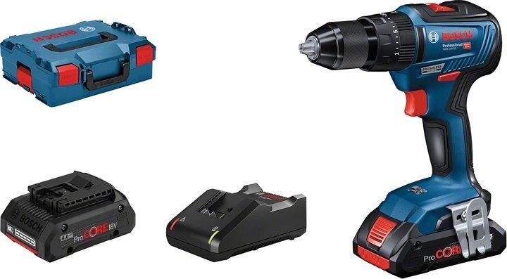 Akumuliatorinis smūginis suktuvas-gręžtuvas BOSCH PRO GSB 18V-55 18 V (2x4,0 Ah akum.)