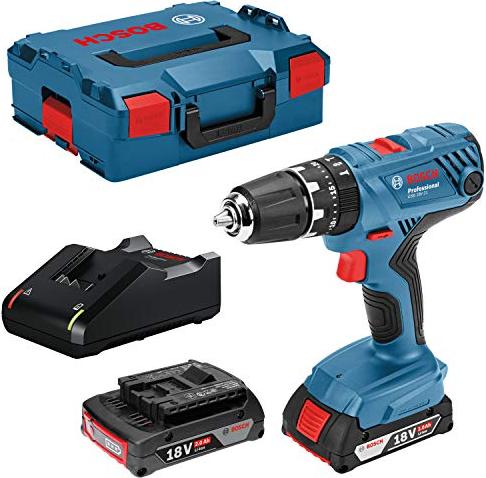 Akumuliatorinis smūginis gręžtuvas-suktuvas BOSCH PRO GSB 18V-21, 18 V (2x2,0 Ah akum.)