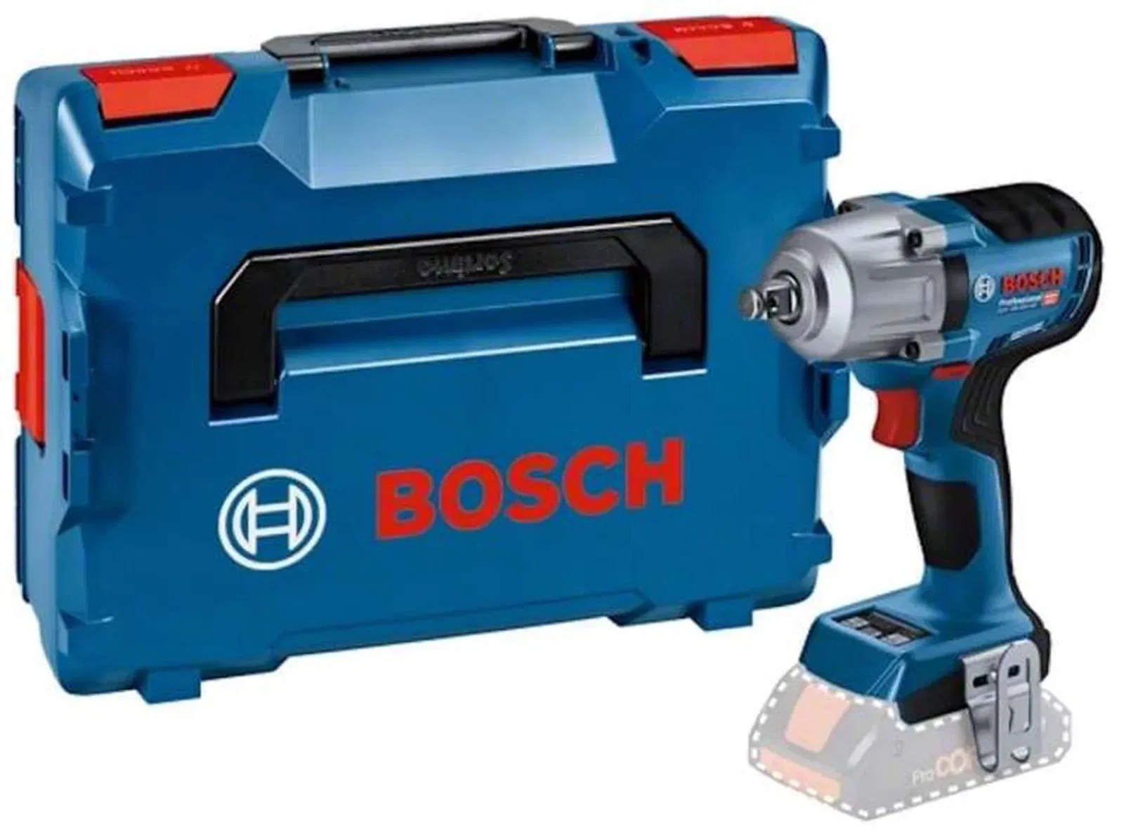 Akumuliatorinis smūginis veržliasūkis BOSCH PRO GDS 18V-450 HC solo, 18V (Bluetooth modulis, be akum., su L-BOXX)