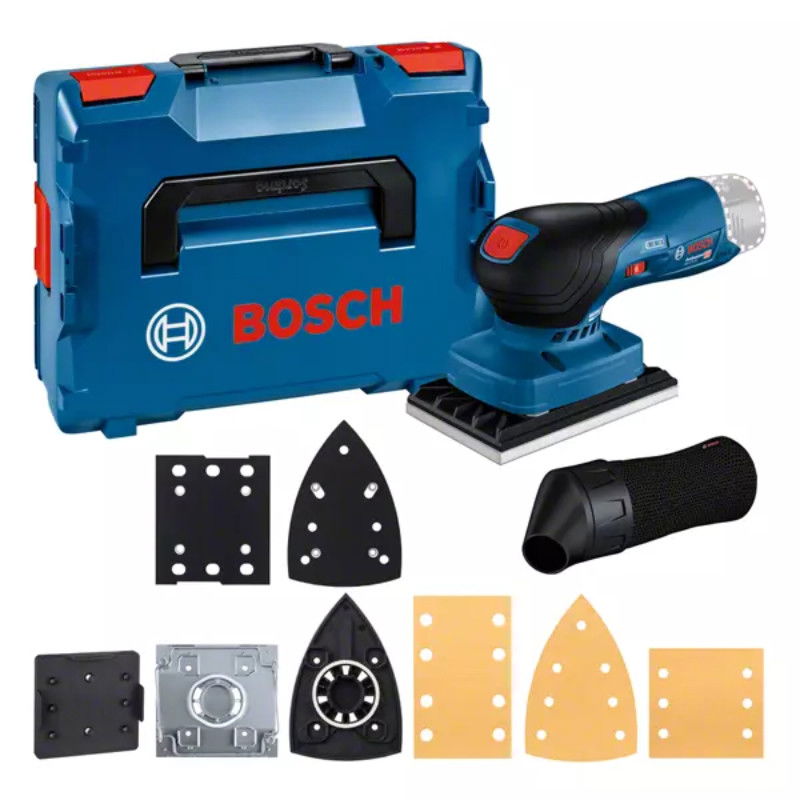 Akumuliatorinis plokštuminis šlifuoklis BOSCH PRO GSS 12V-13 solo (be akum., su L-BOXX, 3 šlifavimo plokštės)