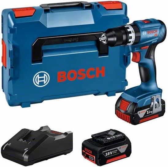 Akumuliatorinis smūginis gręžtuvas BOSCH PRO GSB 18V-45 (2x3,0Ah, L-BOXX)