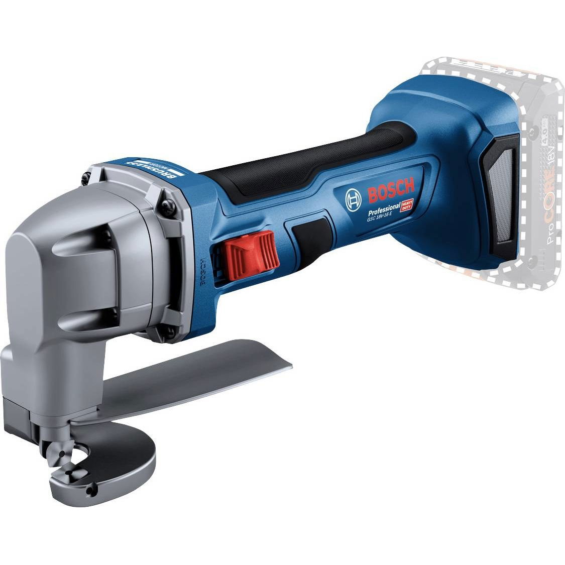 Akumuliatorinės skardos žirklės BOSCH PRO GSC 18V-16 E solo (be akum.)