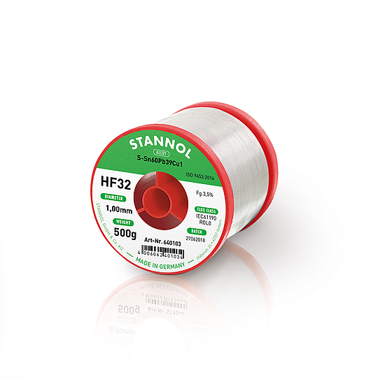 Lydmetalis Sn60/Pb39/Cu1 1.00mm 500g su fliusu Stannol (tik profesionaliam naudojimui)