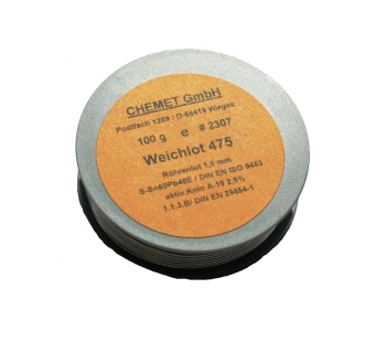 Lydmetalis Sn60/Pb40 1.00mm 100g su fliusu Chemet (tik profesionaliam naudojimui)
