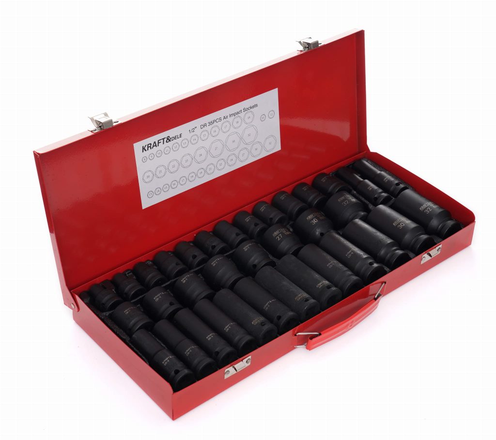 Smūginių galvučių rinkinys 1/2" 35 vnt. KD11756 (Cr-Mo plienas)