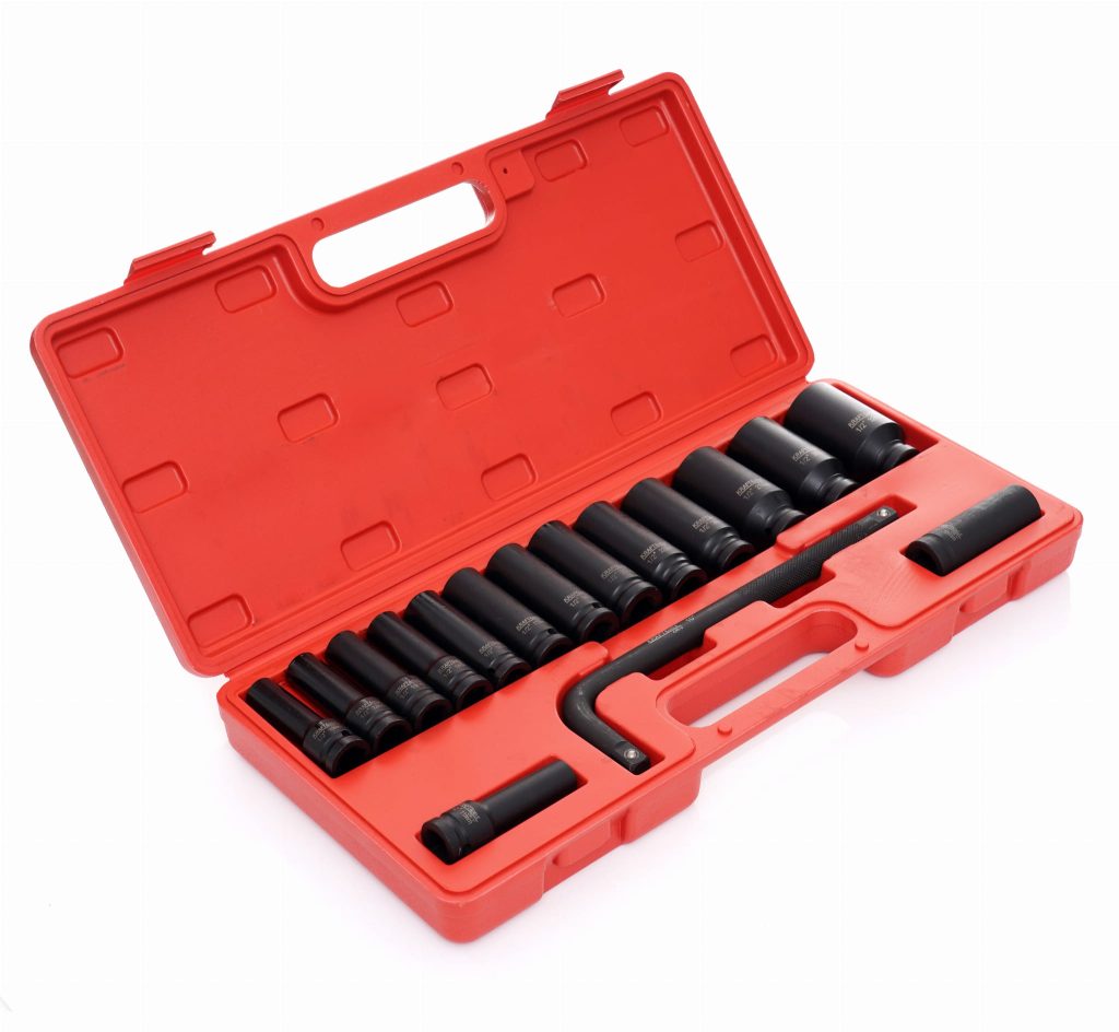 SMŪGINIŲ GALVUČIŲ RINKINYS 1/2" 10–32 mm, 16 DALIŲ KD11755