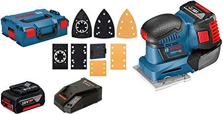 Akumuliatorinis plokštuminis šlifuoklis BOSCH PRO GSS 18V-10 (su L-BOXX, 2x Li-ion 5.0Ah)