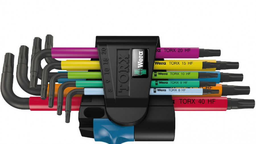 L-raktų komplektas TORX 967 SL/9, Wera