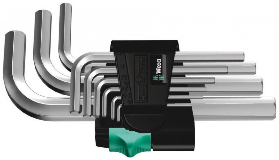 L-raktų šešiakampių komplektas 950/9SM, Wera