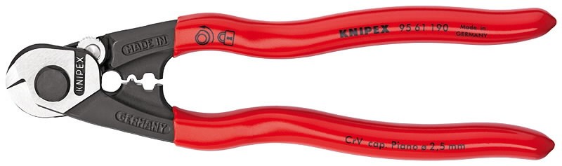 Žnyplės kabeliams ir trosui Ø 6 mm, 10 mm², spyruoklė, Knipex