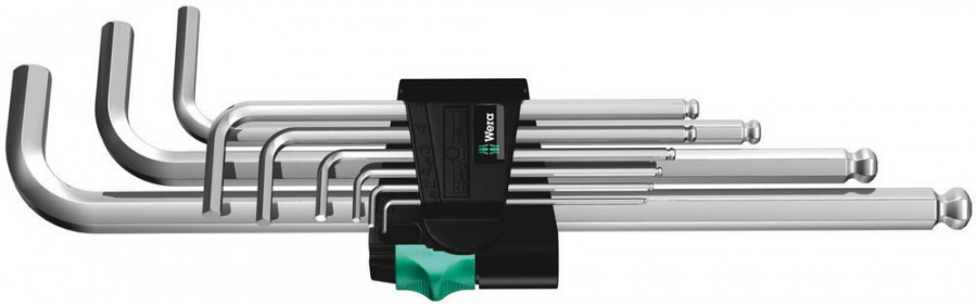 L-raktų šešiakampių komplektas 950PKL/9SM long, Wera