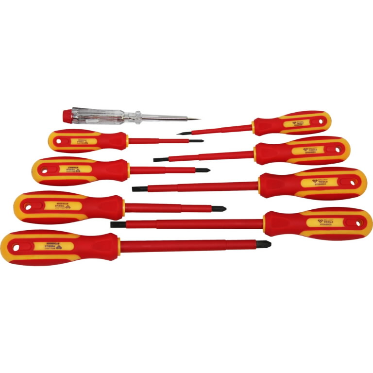 Atsuktuvų komplektas VDE, 9vnt, SL/PH, Brilliant Tools