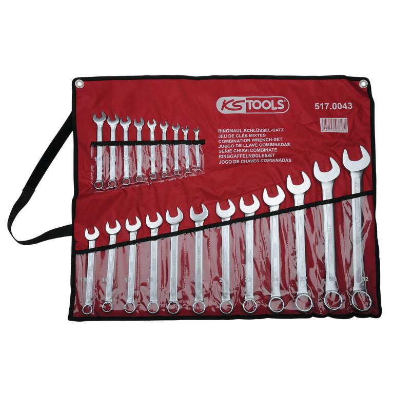 Kombinuotų raktų komplektas 6-32mm 21vnt. su dėklu, KS Tools