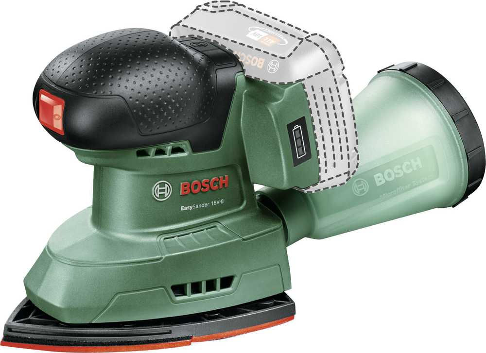 Akumuliatorinis trikampis šlifuoklis BOSCH EasySander 18V-8 Solo, 18 V, 149 x 101 mm, be akumuliat.