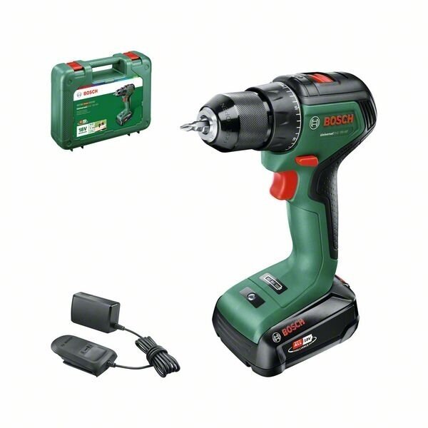 Akumuliatorinis suktuvas-gręžtuvas BOSCH UniversalDrill 18V-60, 18 V, 2,0 Ah Li-ion, 60 Nm