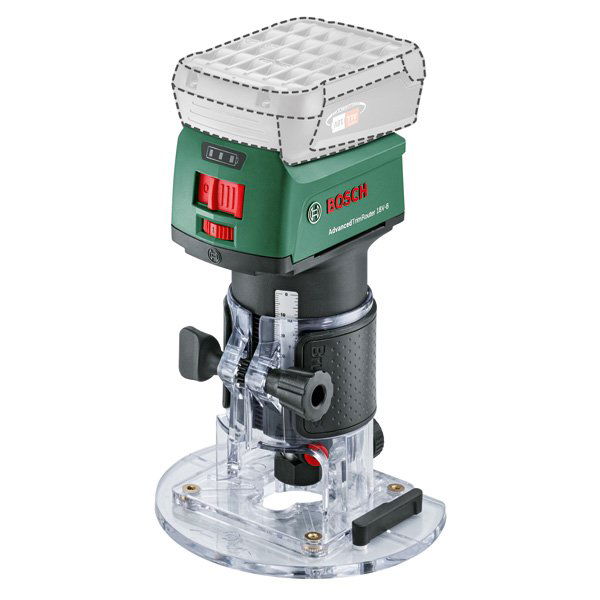 Akumuliatorinė freza BOSCH AdvancedTrimRouter 18V-8 Solo, 18 V, 38 mm, be akumuliatoriaus