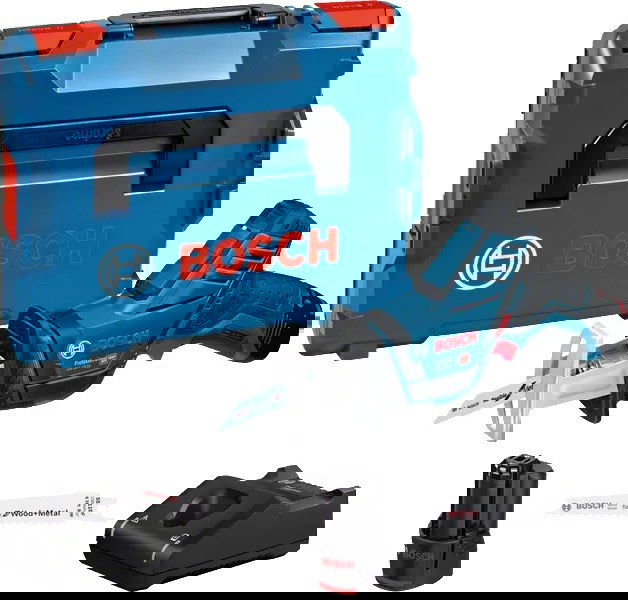 Akumuliatorinis tiesinis pjūklas BOSCH PRO GSA 12V-14 (2x3.0Ah, su L-BOXX)