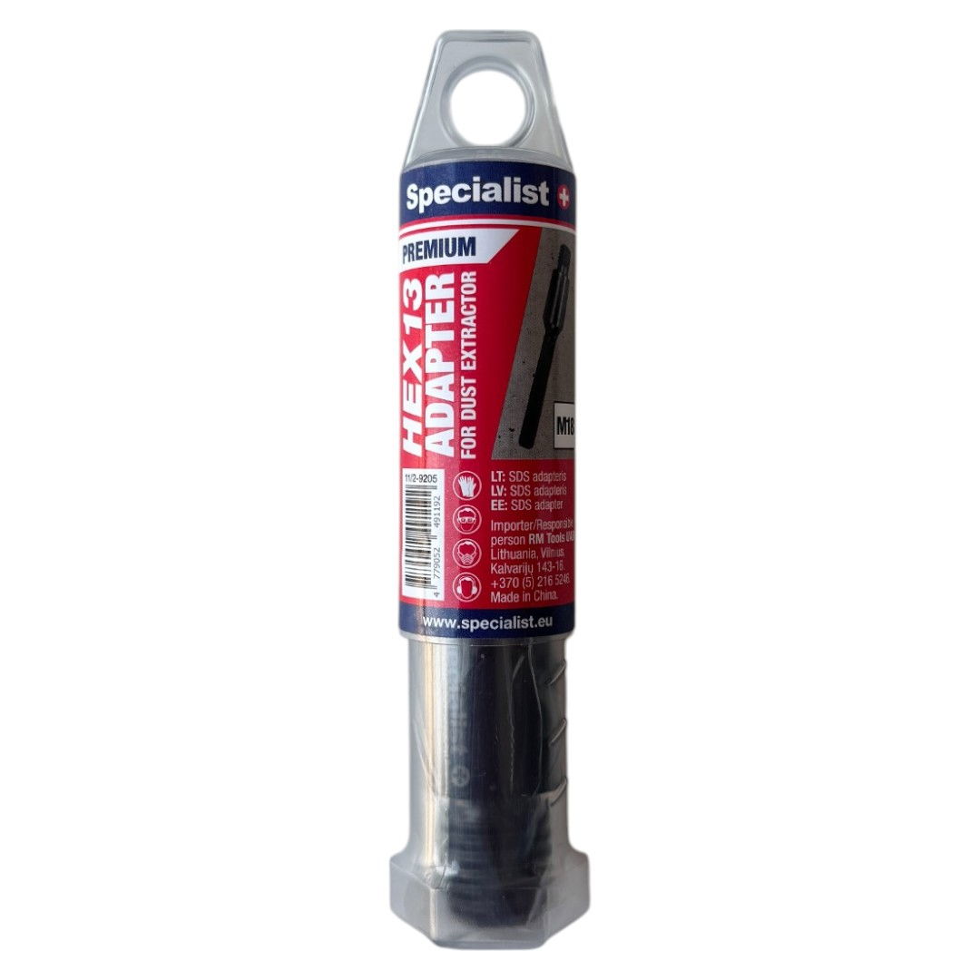 Deimantinės gręžimo karūnos adapteris SPECIALIST+ Premium, 110 mm, HEX13/M18